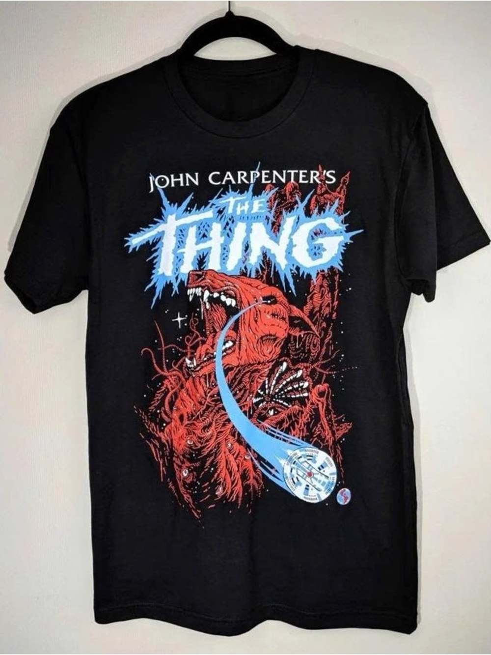 "The Thing" Graphic Tee with Red and Light Blue Print